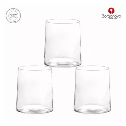 Vaso Corto Borgonovo Elixir Transparente 270 Ml 3 Ud Vidrio 11107