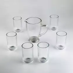 Vaso Largo + Jarra Expressions Siena 419 Ml 7 Pz Vidrio