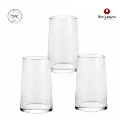 Vaso Largo Borgonovo Elixir Transparente 350 Ml 3 Ud Vidrio 11108