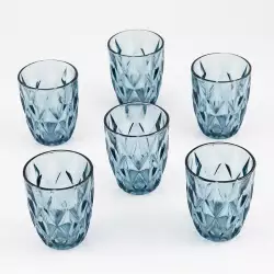 Vaso Qing Ping Guo Azul 279 Ml 6 Ud Vidrio P36110A/6Cb