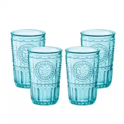 Vasos Bormioli Rocco Romantic Azul 340 Ml 4 Pz Vidrio