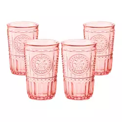 Vasos Bormioli Rocco Romantic Rosado 340 Ml 4 Pz Vidrio
