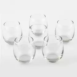 Vasos cristar setx6 373ml mikonos rocks en vidrio 0453cl6