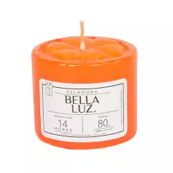 Veladora Bella Luz N3  5X5Cm Naranja  90 Gr  Parafina