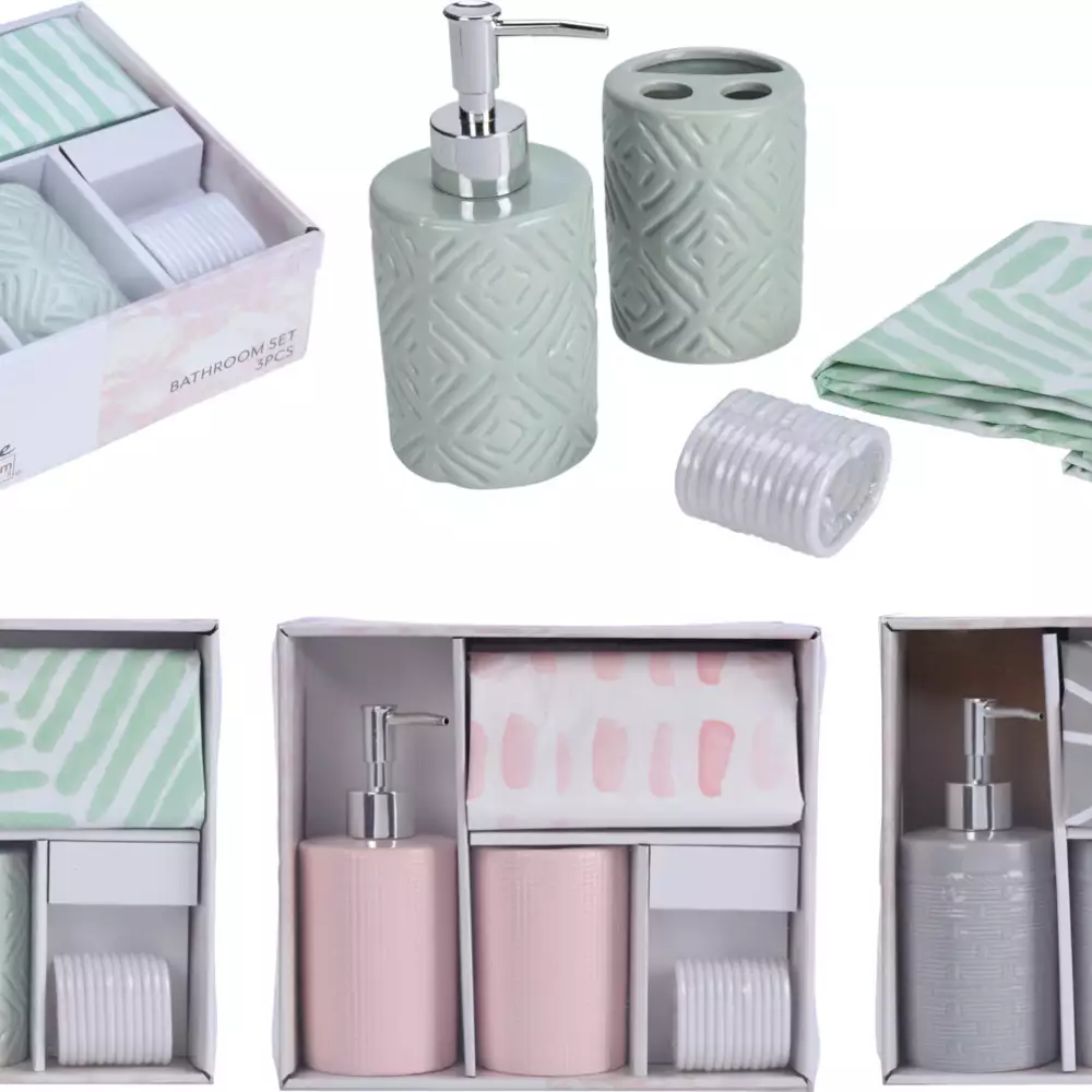 Creative Scents Juego de accesorios de baño blanco – Colección de 6 piezas  de baño Características: dispensador de jabón, soporte para cepillos de