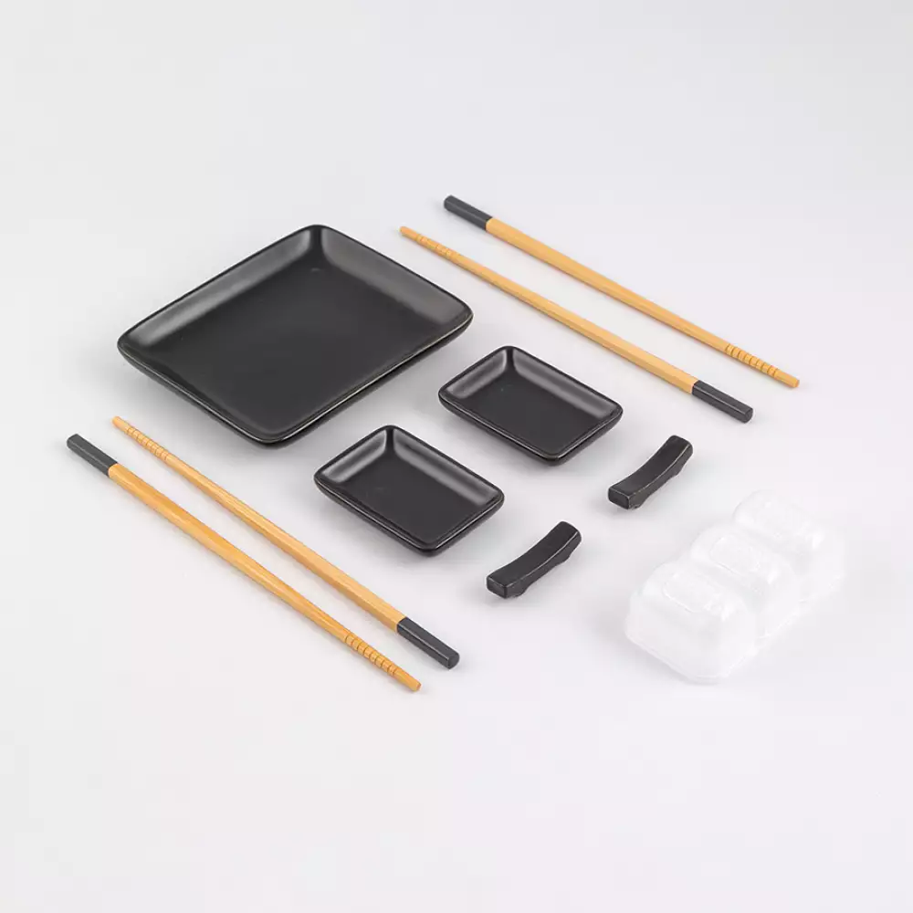 Accesorios Sushi Excellent Houseware Negro 8 Pz Ceramica