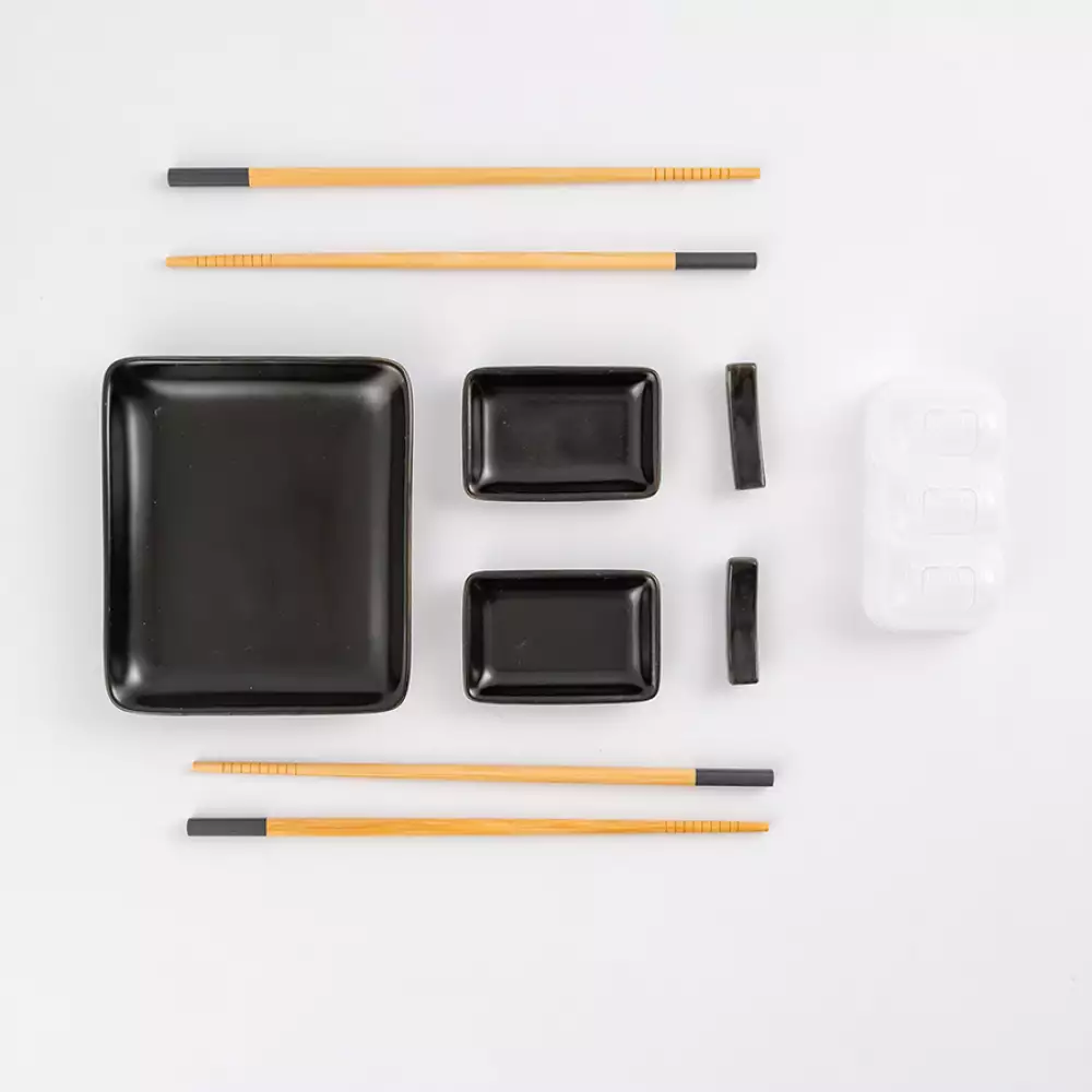 Accesorios Sushi Excellent Houseware Negro 8 Pz Ceramica