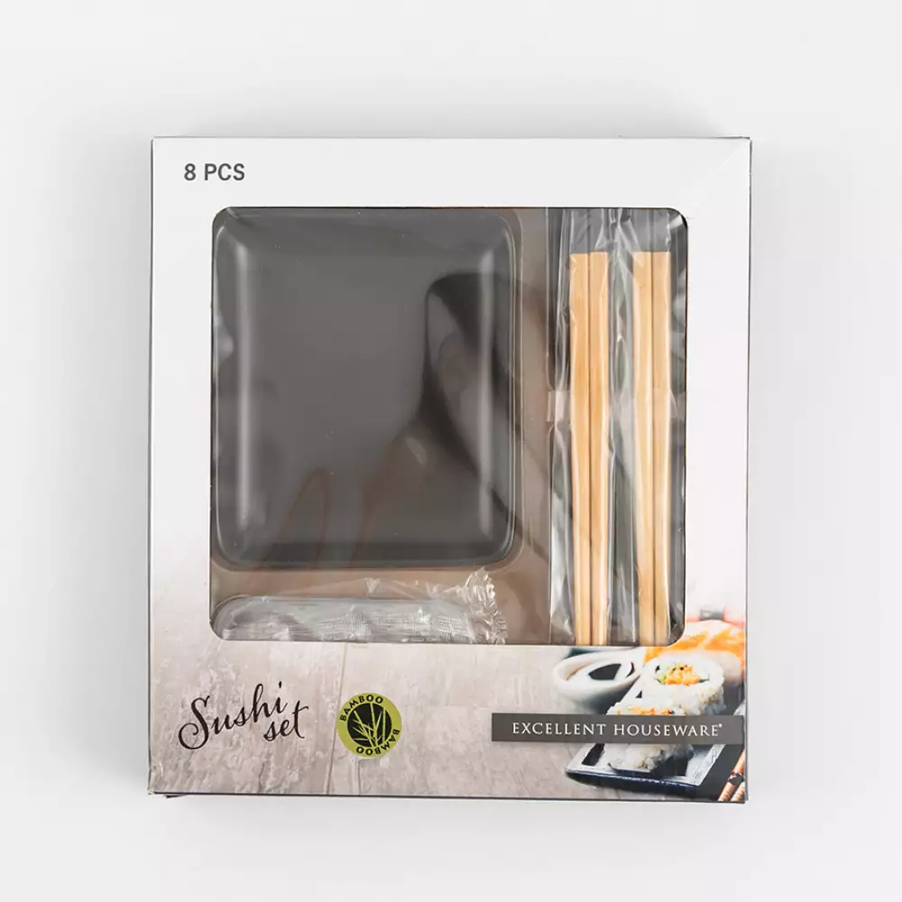 Accesorios Sushi Excellent Houseware Negro 8 Pz Ceramica