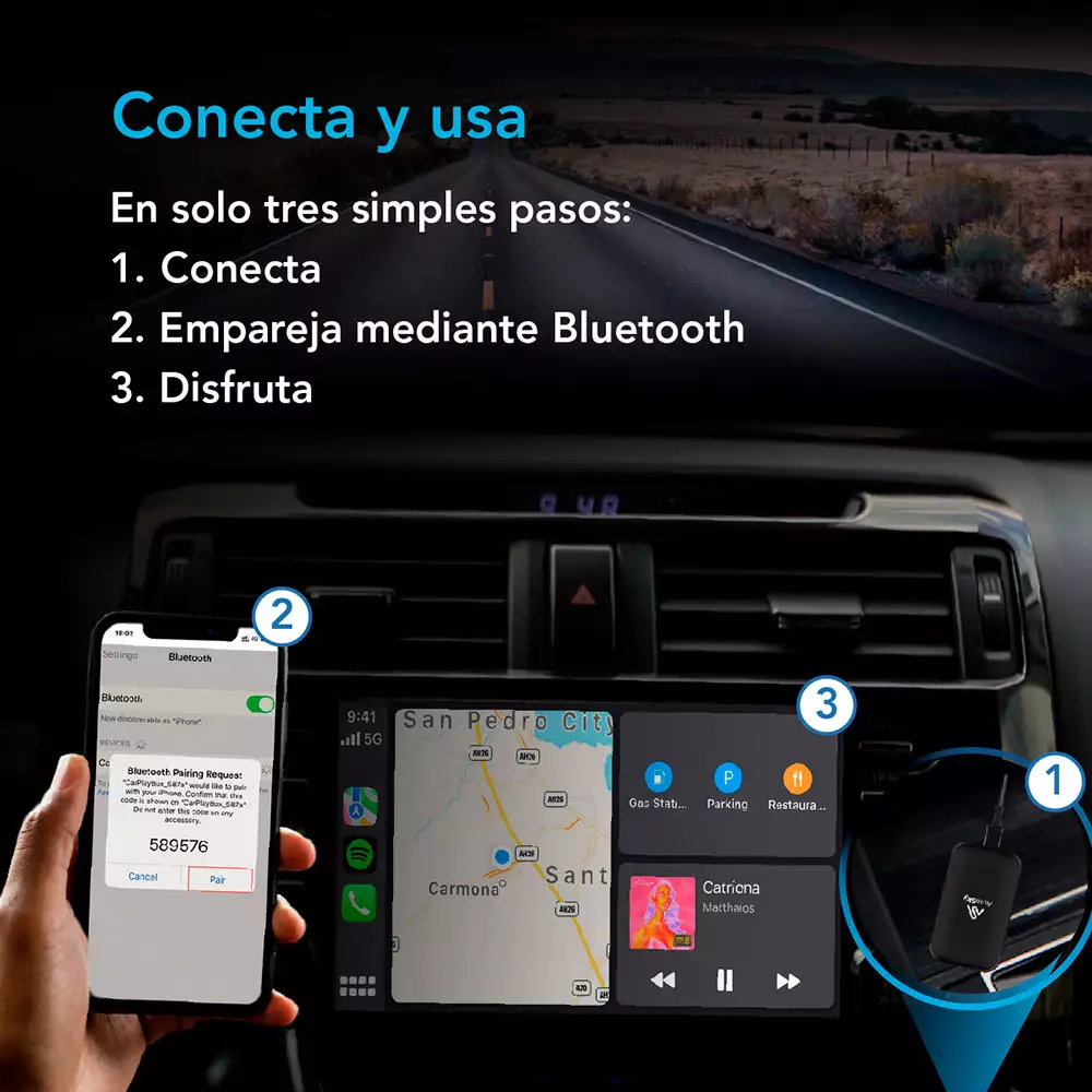 Adaptador Ai Box Autosky Carplay Android Wcpaa-Dua