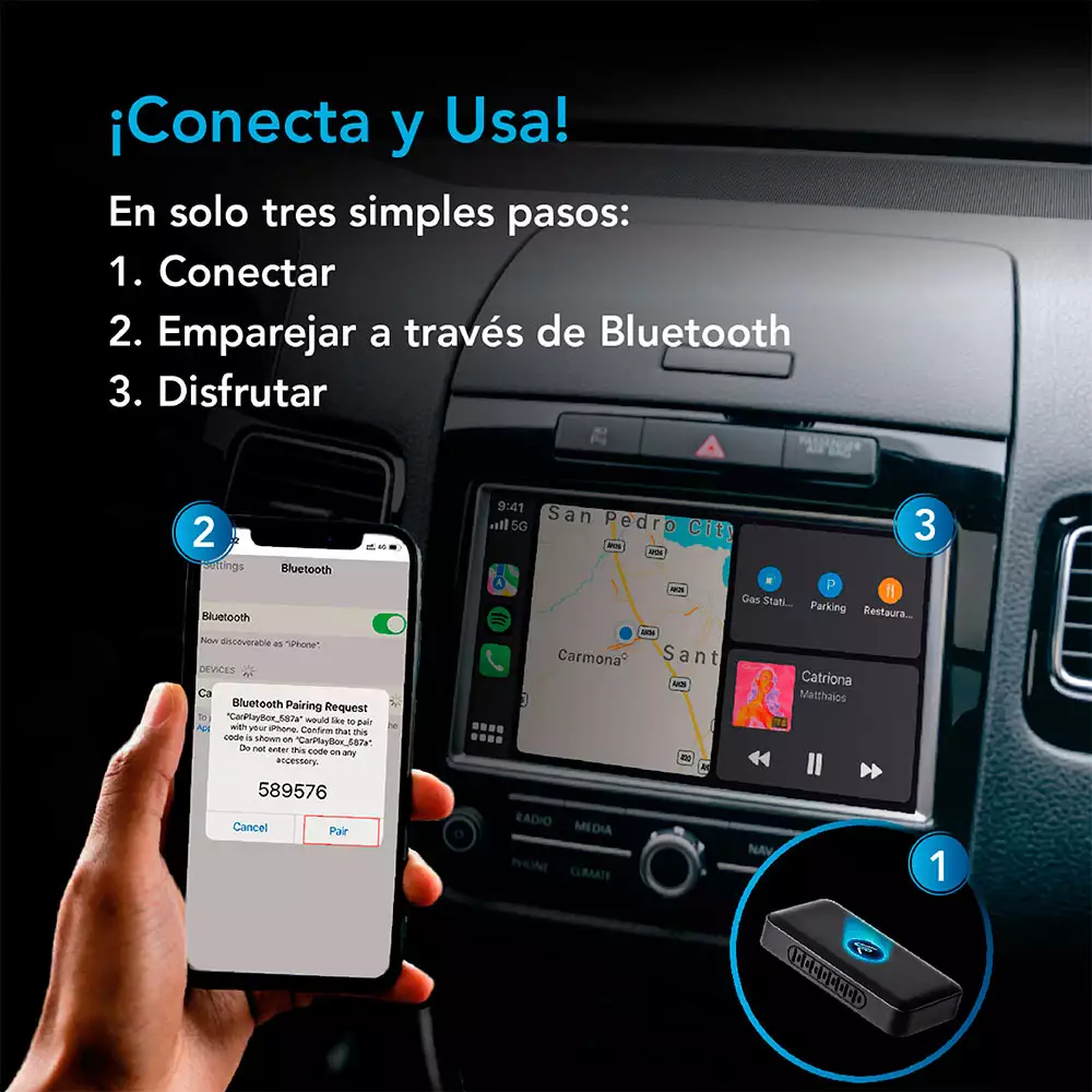 Adaptador Nano Usb Carplay Android Aaac-1
