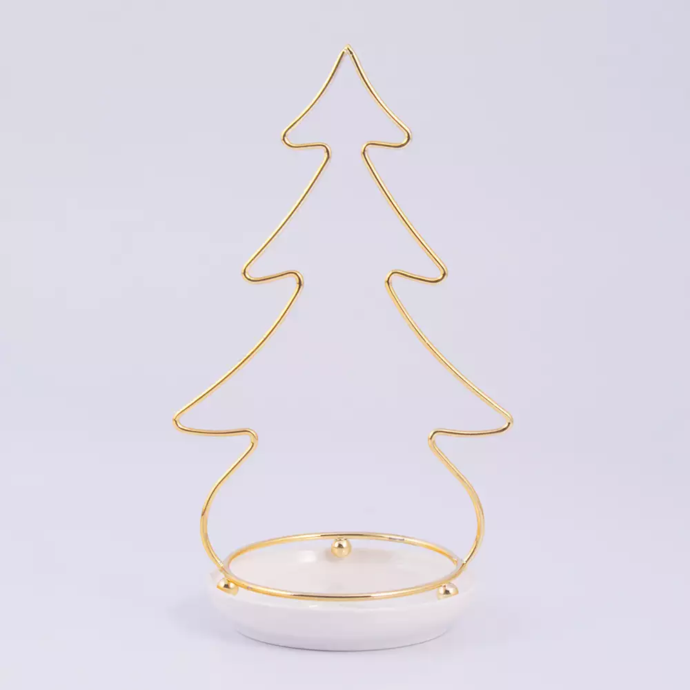 Adorno Miro Christmas Arbol 1X19Cm Dorado Porcelana 831-P002-25