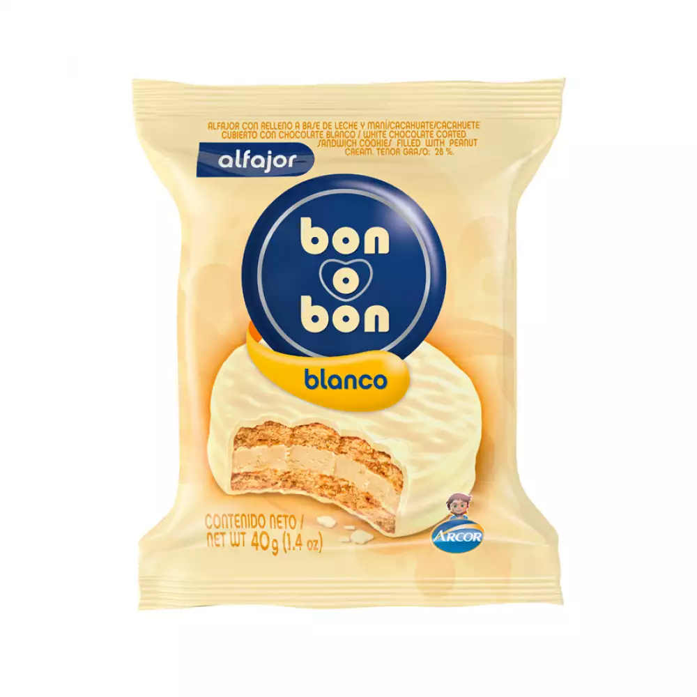 Alfajor Bon O Bon Blanco 40 Gr  90101004305