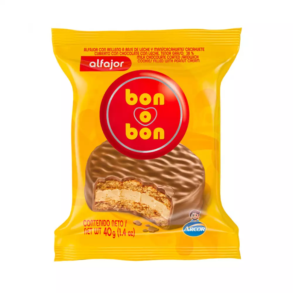 Alfajor Bon O Bon Tradicional 40 Gr Leche 90101004303