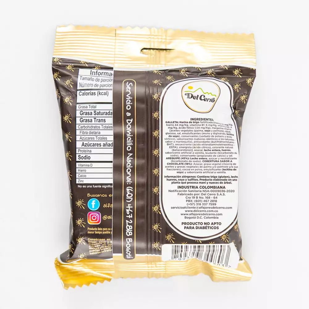 Alfajor Del Cerro Tradicional 85 Gr Chocolate 4803