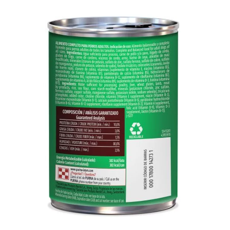 Alimento Humedo Dog Chow 3937 374 Gr Cordero Arroz