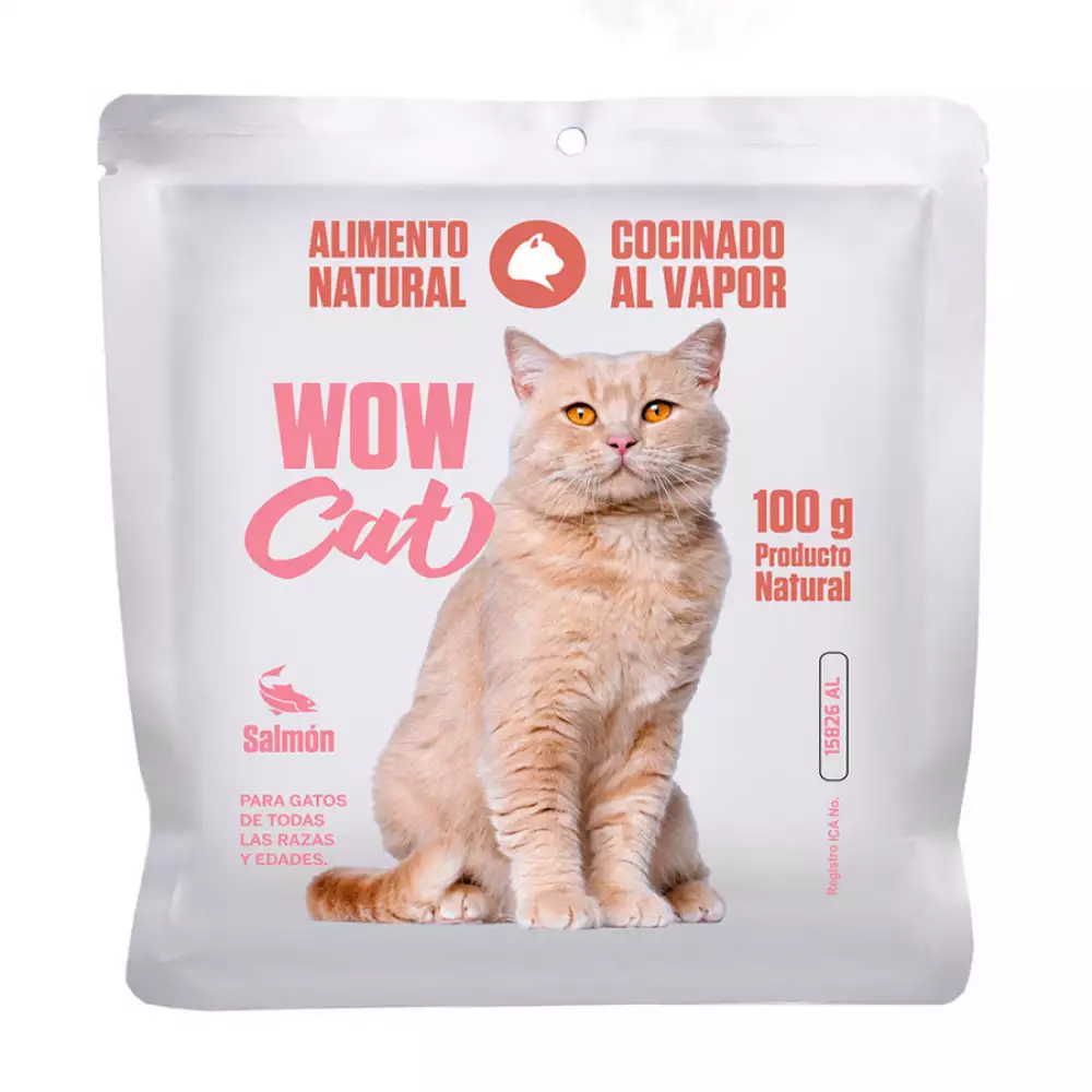 Alimento Humedo Gato Wow Cat 100 Gr Salmon 7708184209556