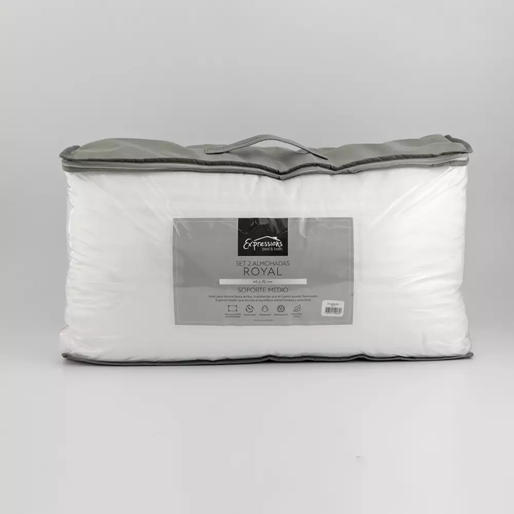 Almohada Expressions Set Royal 70X40Cm Blanco 2 Ud Poliester