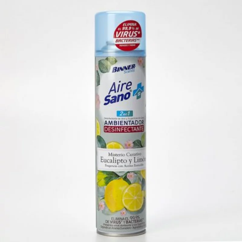 Ambientador Desinfectante Binner Aire Sano Eucalipto - Limon 400 Ml 206622