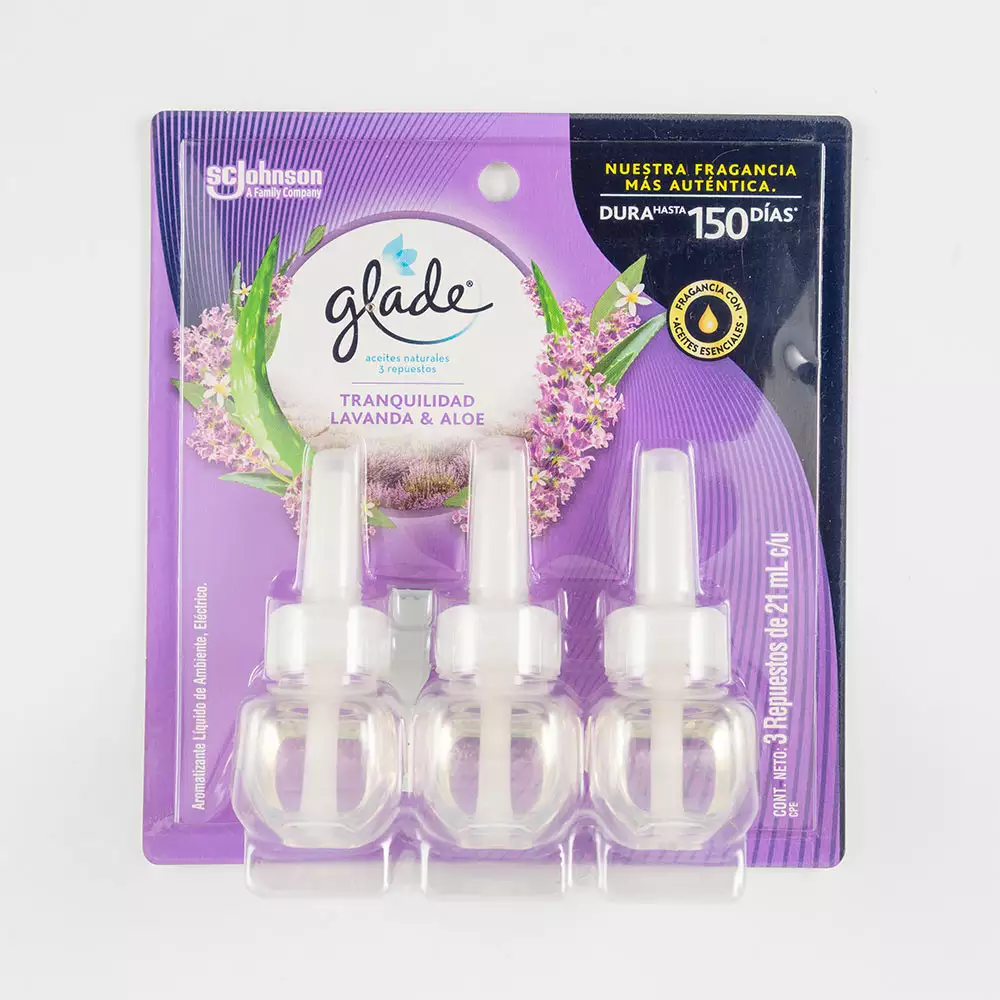 Ambientador Glade Electrico Repuesto 63 Ml 3 Ud Lavanda 346783