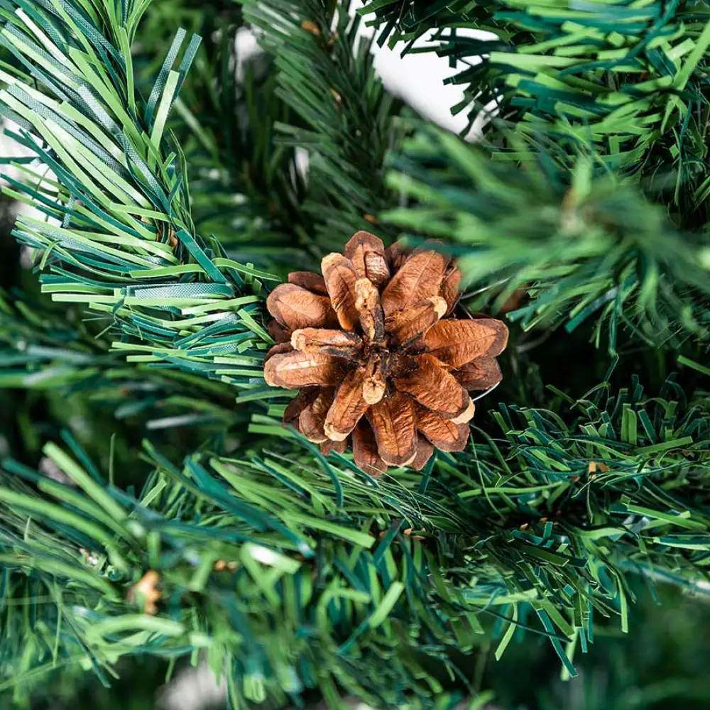 Árbol de Navidad Canadian 2.40 Metros Con Piñas 1436 Puntas Base Metálica