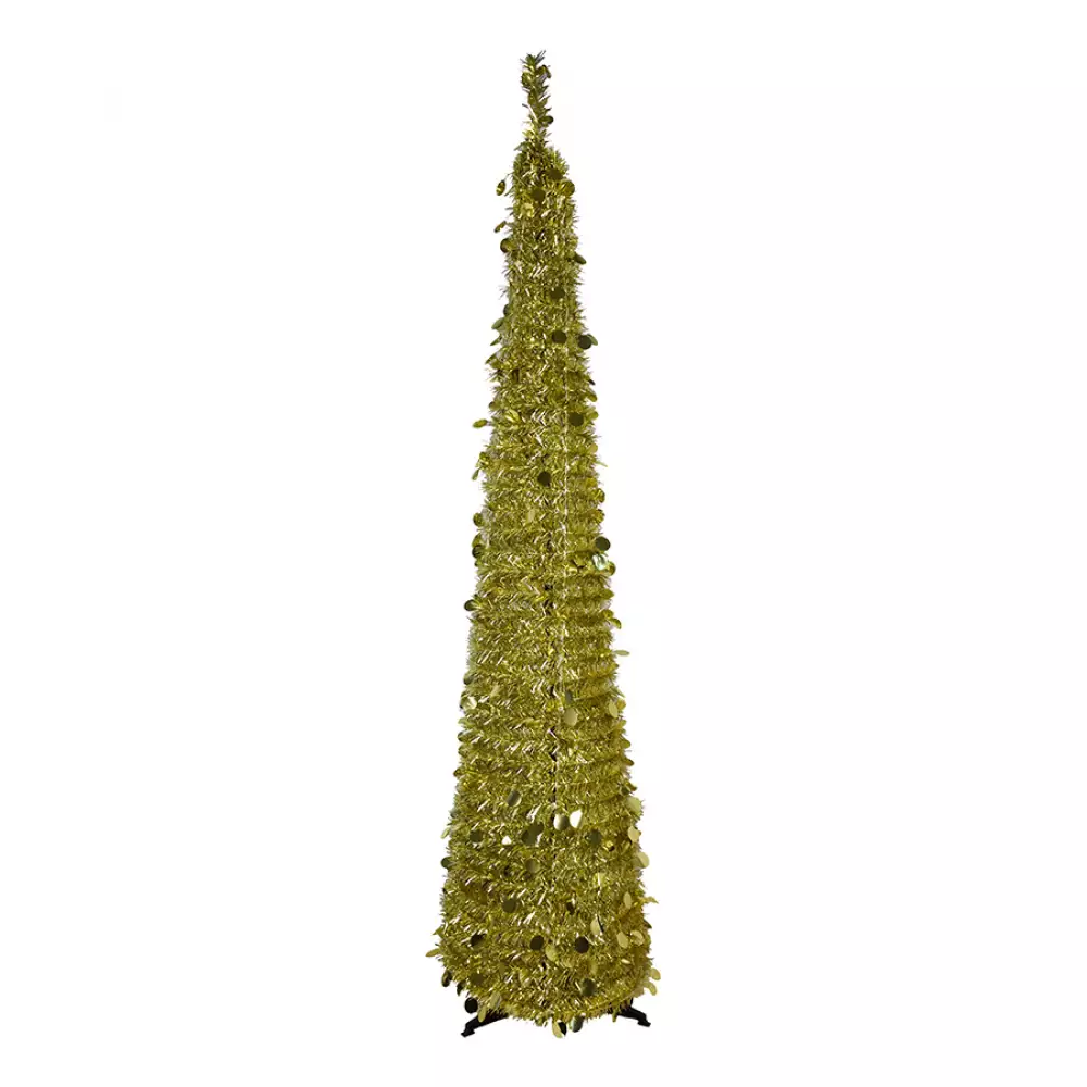Árbol de Navidad Delgado Plegable 1.80mt Expressions Dorado