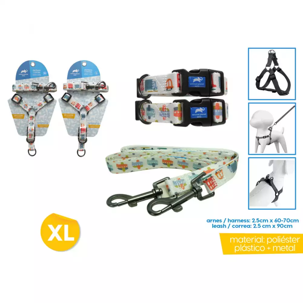 Arnés + Correa Animal Planet Surtido Xl 1X24-28 - 1X3Ft Ap-D715-51
