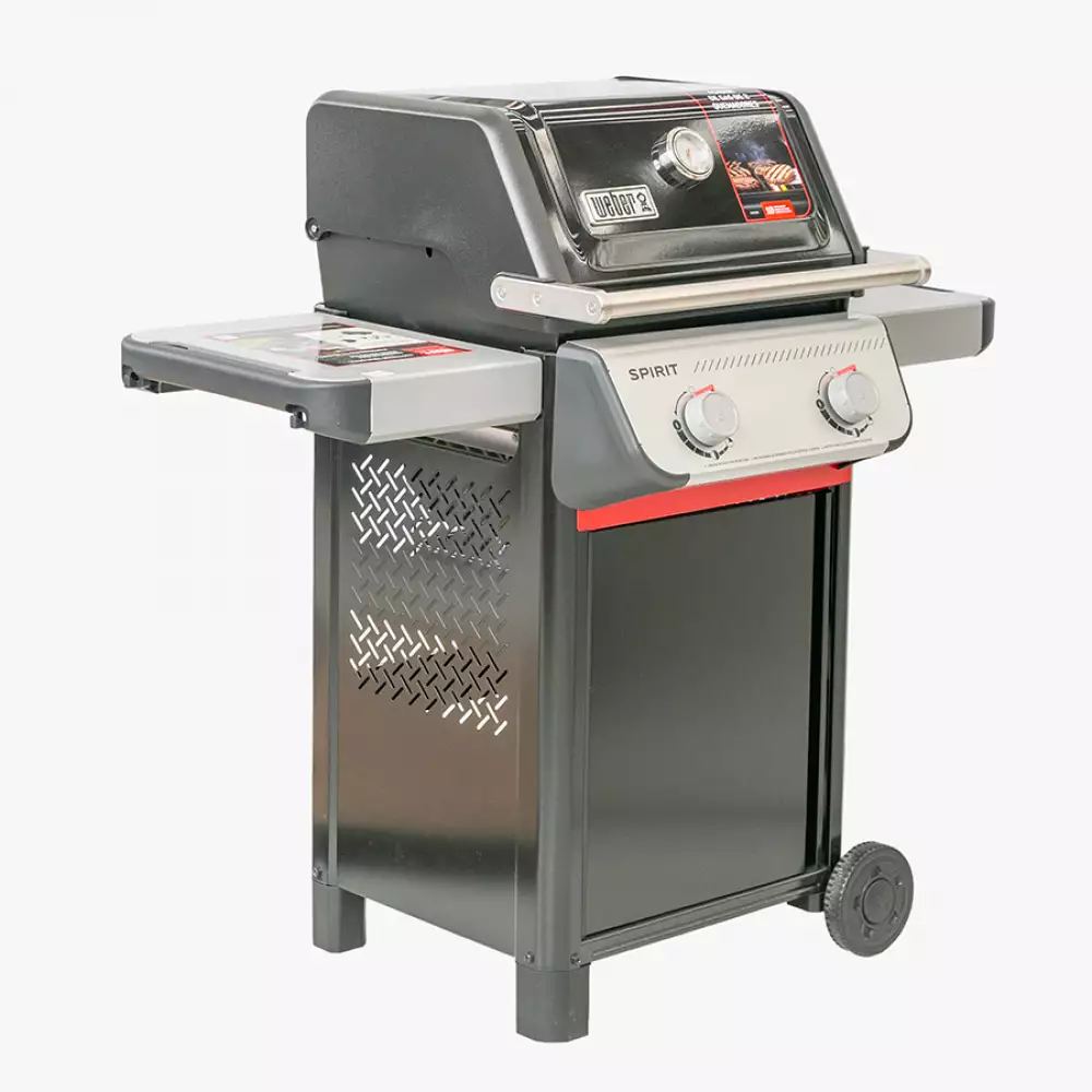 Asador A Gas 2Q Weber Termomet + Utensilios 123X117X68Cm Negro Acero
