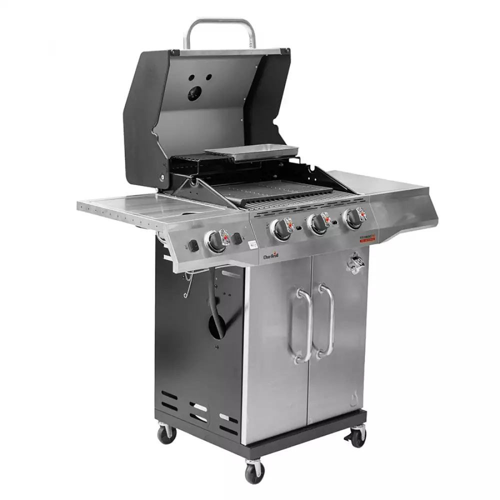 Asador A Gas Charbro Eral Acero Inoxidabl Il 3 Quemadores