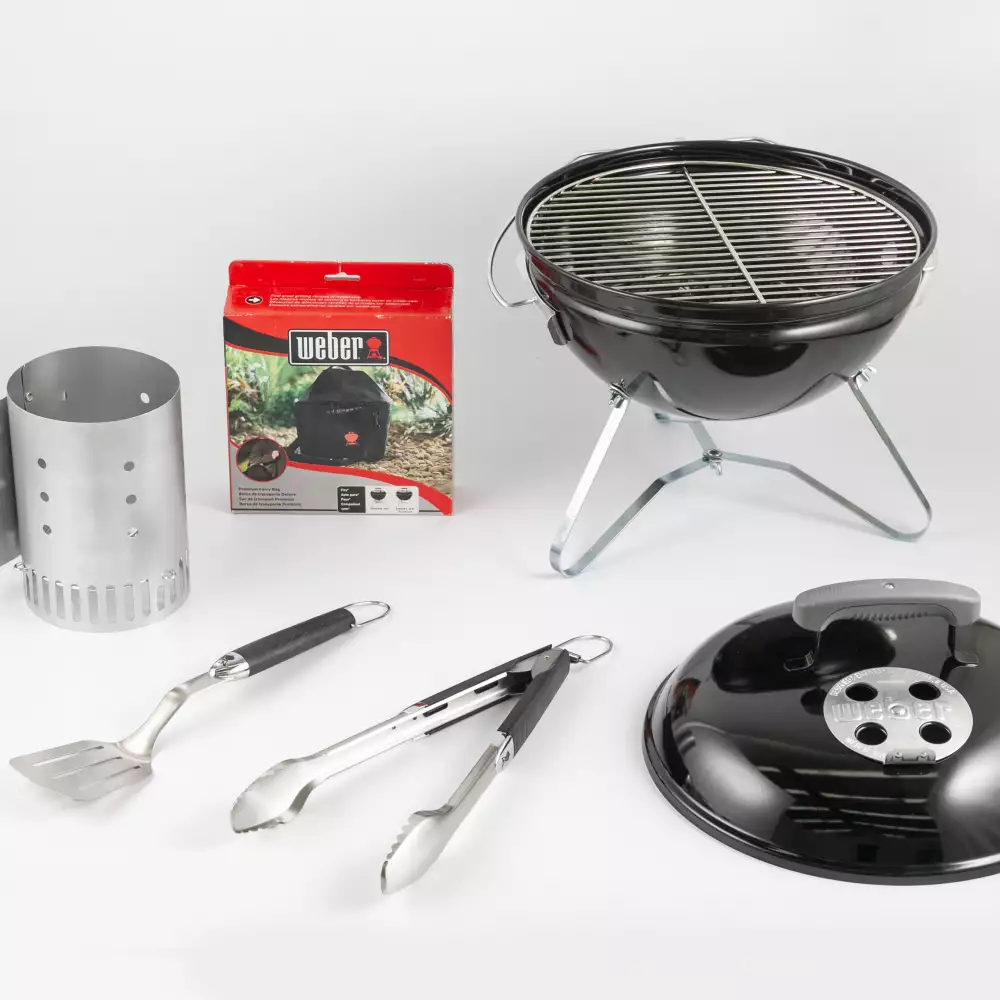 Asador Carbon 14 Pl Weber Maletin + Utensilios 36X42X37Cm Negro