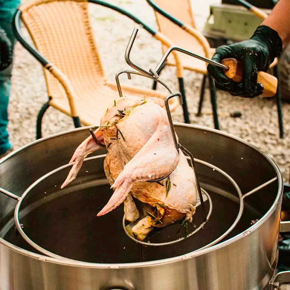 Asador Steak And Beer Pollo Mediano 100% Acero Inoxidable Ac-009