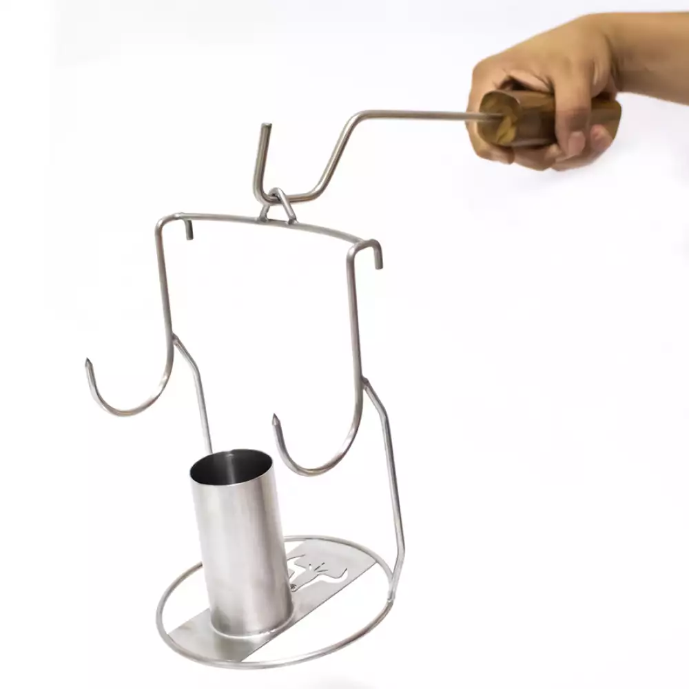 Asador Steak And Beer Pollo Mediano 100% Acero Inoxidable Ac-009