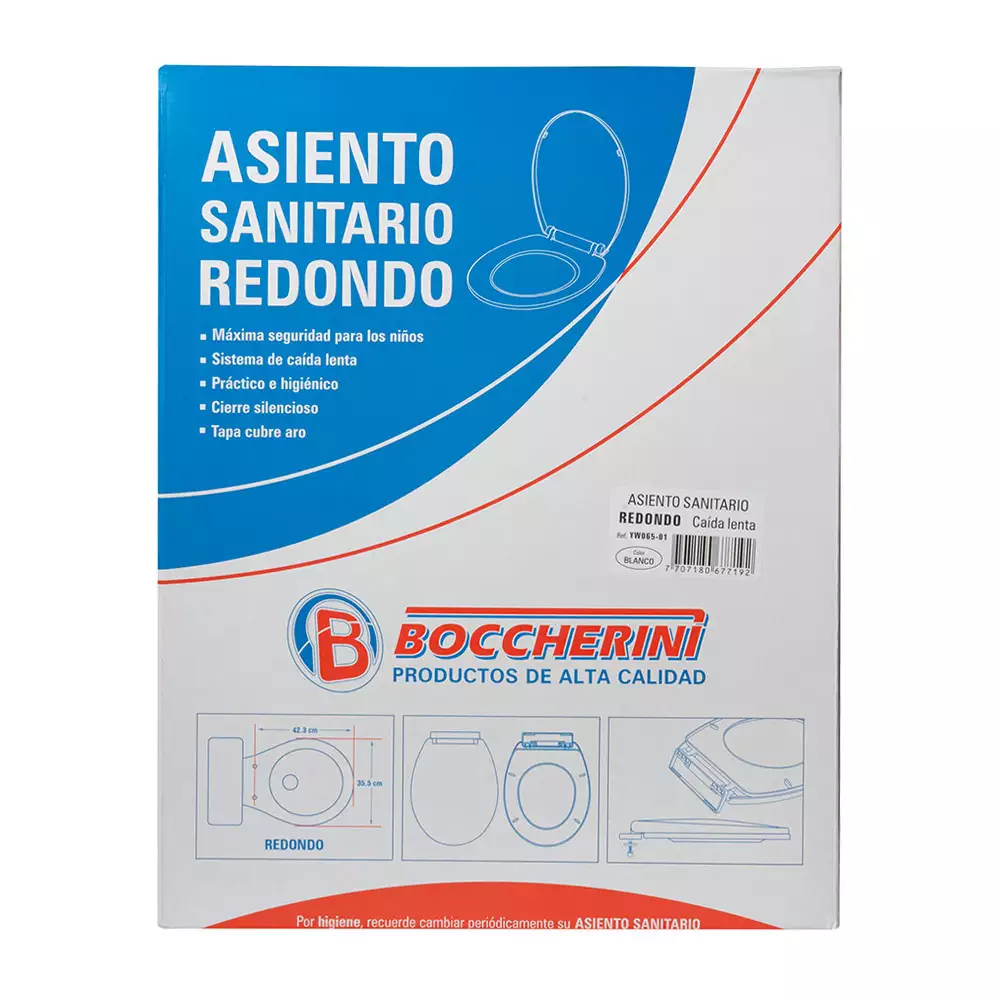 Asiento Sanitario Boccherini Redondo Blanco Polipropileno Yw065