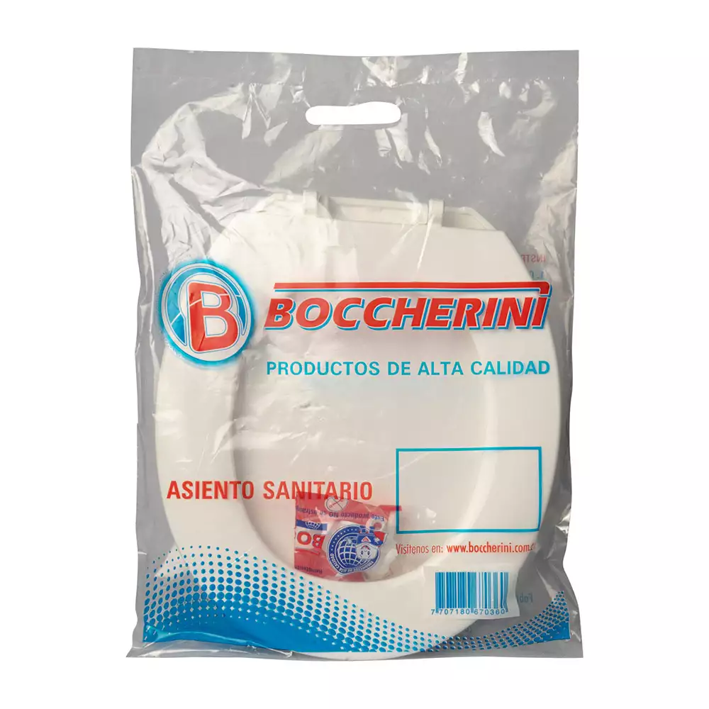 Asiento Sanitario Boccherini Redondo Tradicional Blanco Polipro