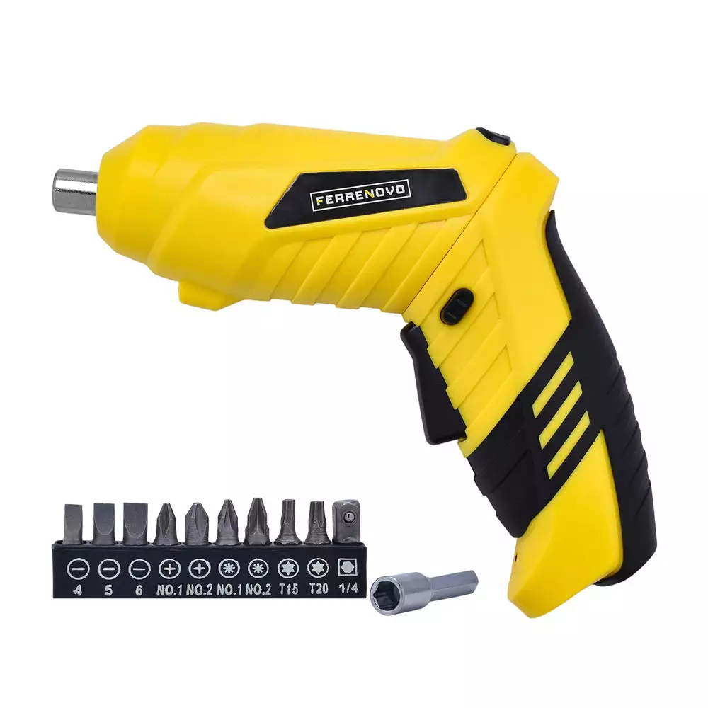 Atornillador Inalambrico 3.6V Con Accesorios Color Amarillo