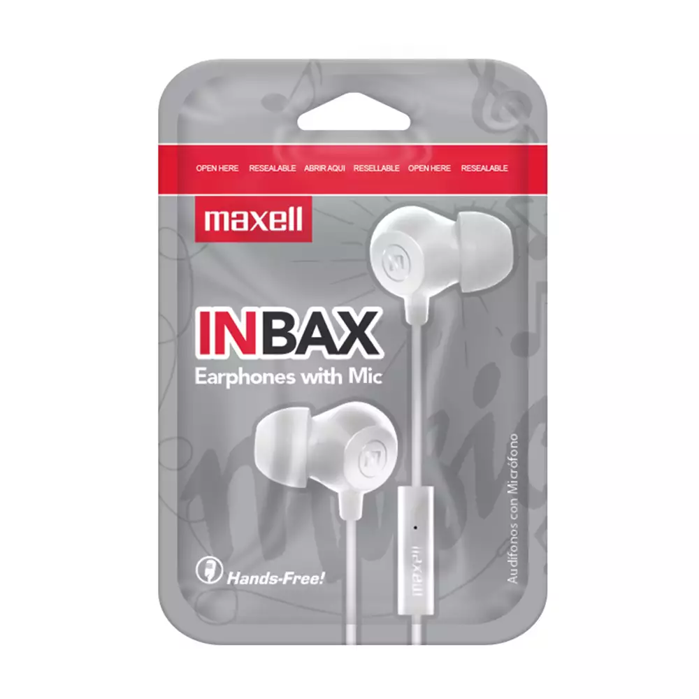 Audifonos Maxell In-Bax Microfono Blanco 347946