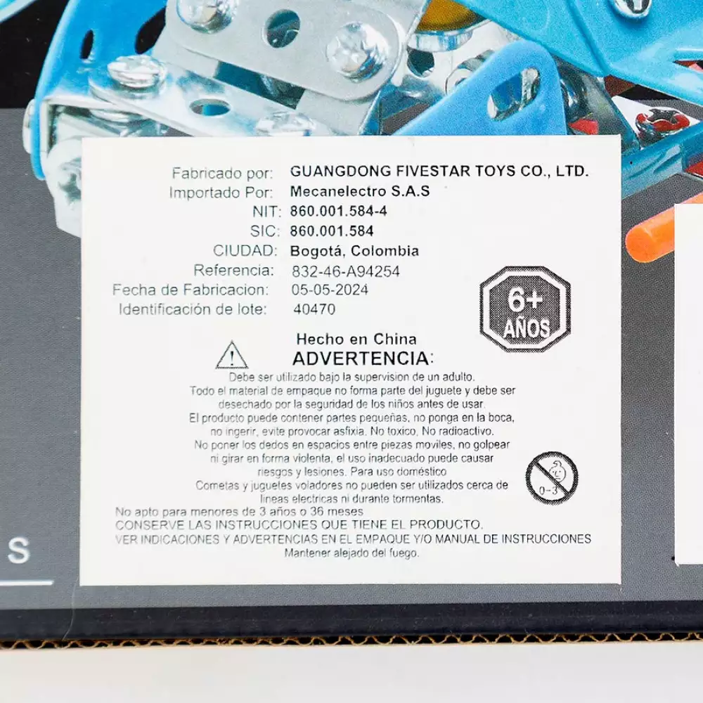 Avion Armable Maypa 22X16Cm Azul Plastico