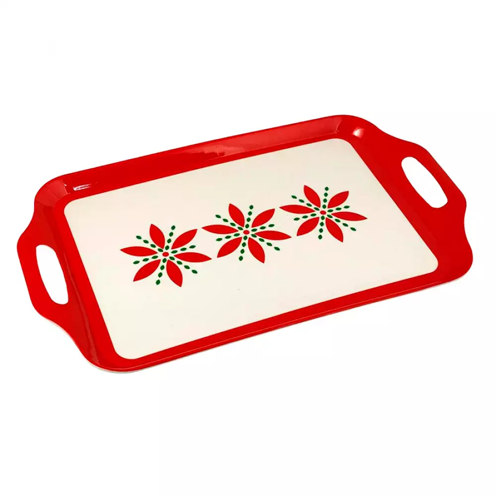 Bandeja Poinsettia Nav 48.5X29X2.5Cm  Santini 180-7800095