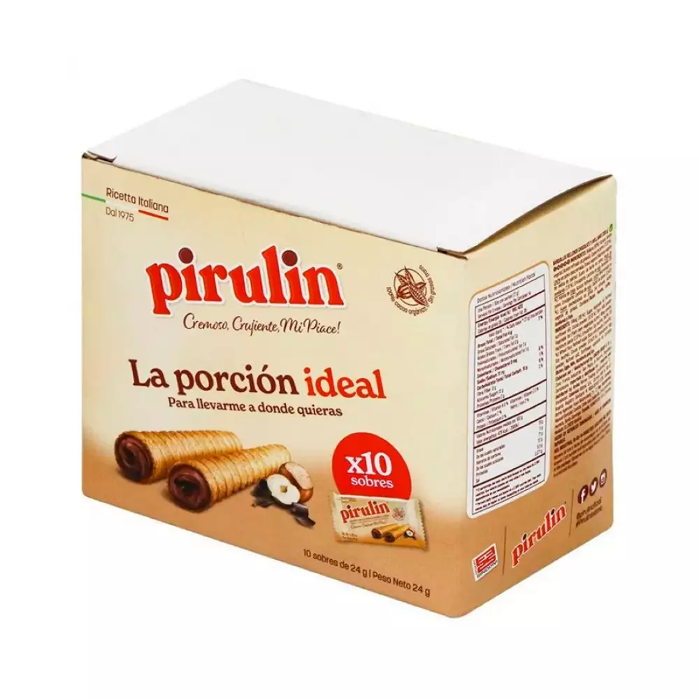 Barquillos Pirulin X240 Gr Chocolate Y Avellana