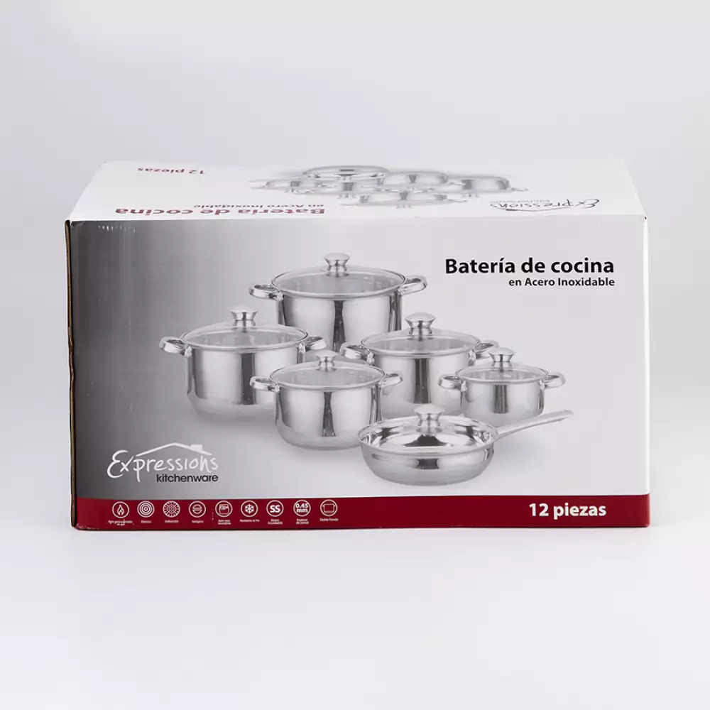 Bateria De Cocina Expressions 12 Ud Acero Inoxidable