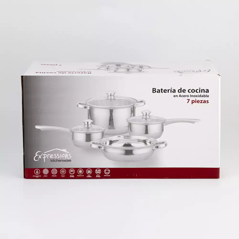 Bateria De Cocina Expressions 7 Ud Acero Inoxidable