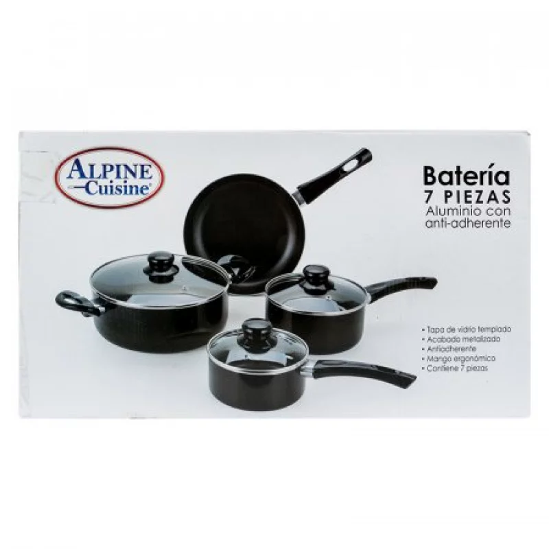 Bateria De Ollas Alp Alpine N Aluminio Antiadher Ine Ai 20632B 7P