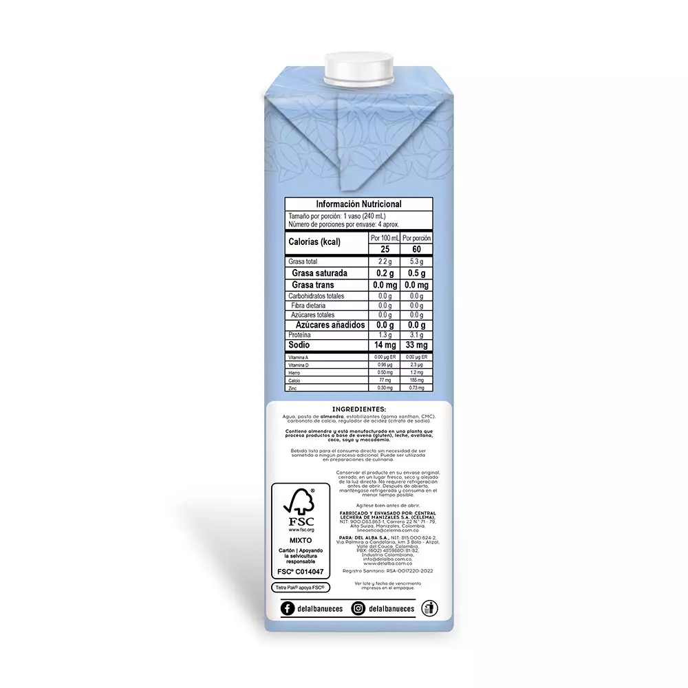 Bebida Almendras Del Alba 946 Ml 2985