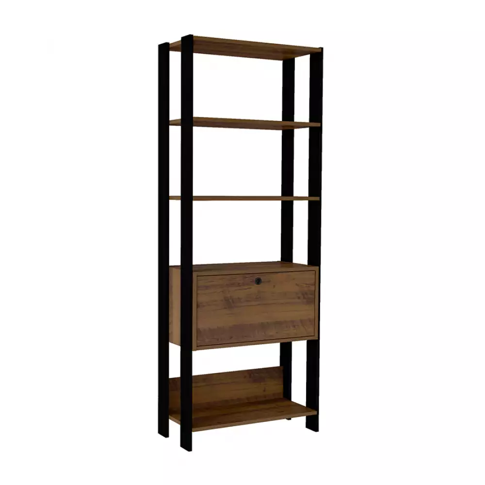 Biblioteca Bertolini Match 63X166X32Cm Cafe Mdp 4223