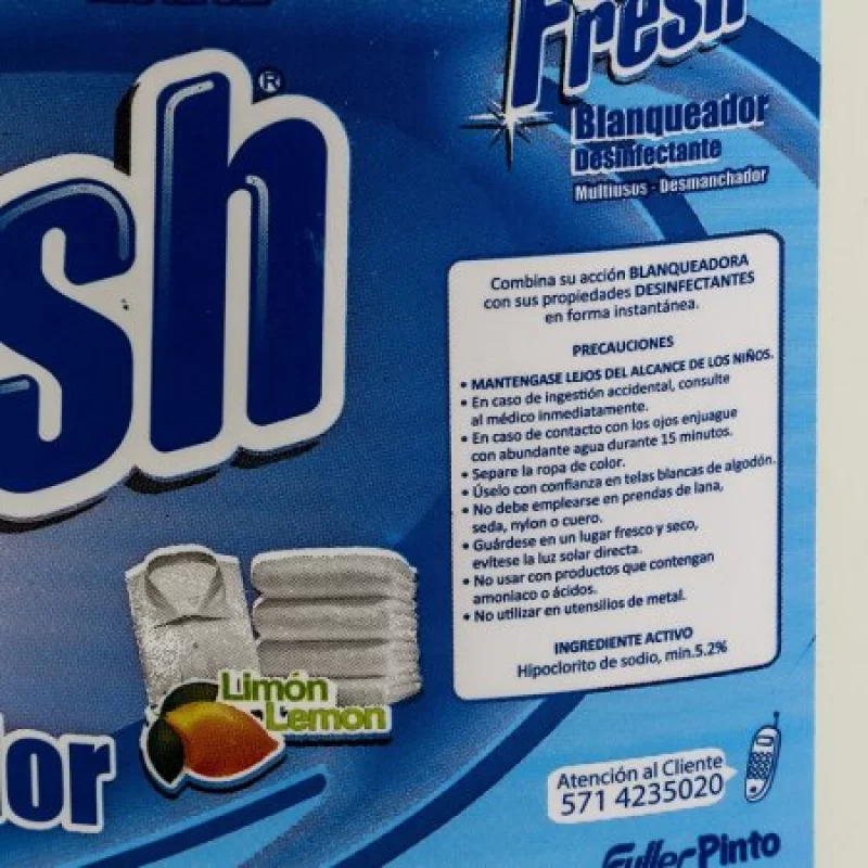 Blanqueador Fuller 1 Fuller Hipoclorito 3785 Cc 3.3 Lb 42665 Des