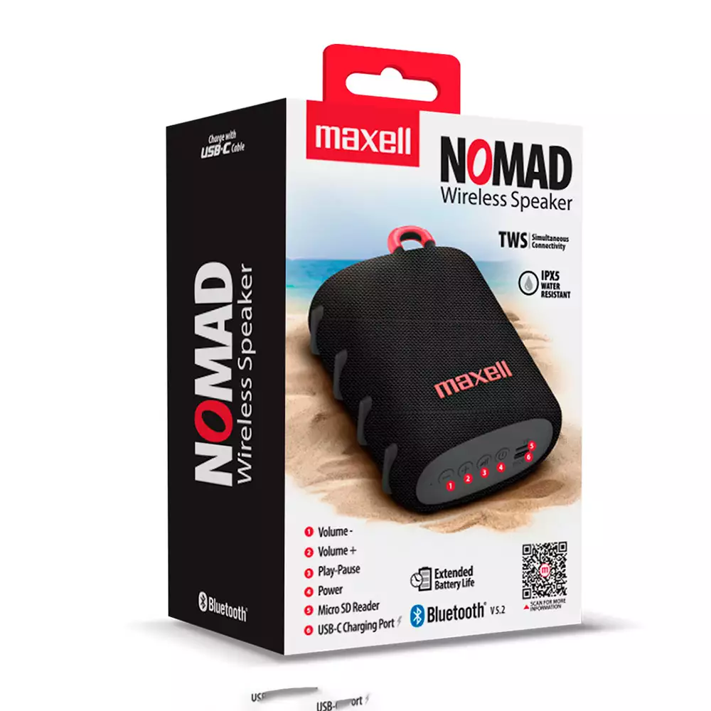 Bocina Inalambrico Maxell 5W Rms Negro 5 W 348552