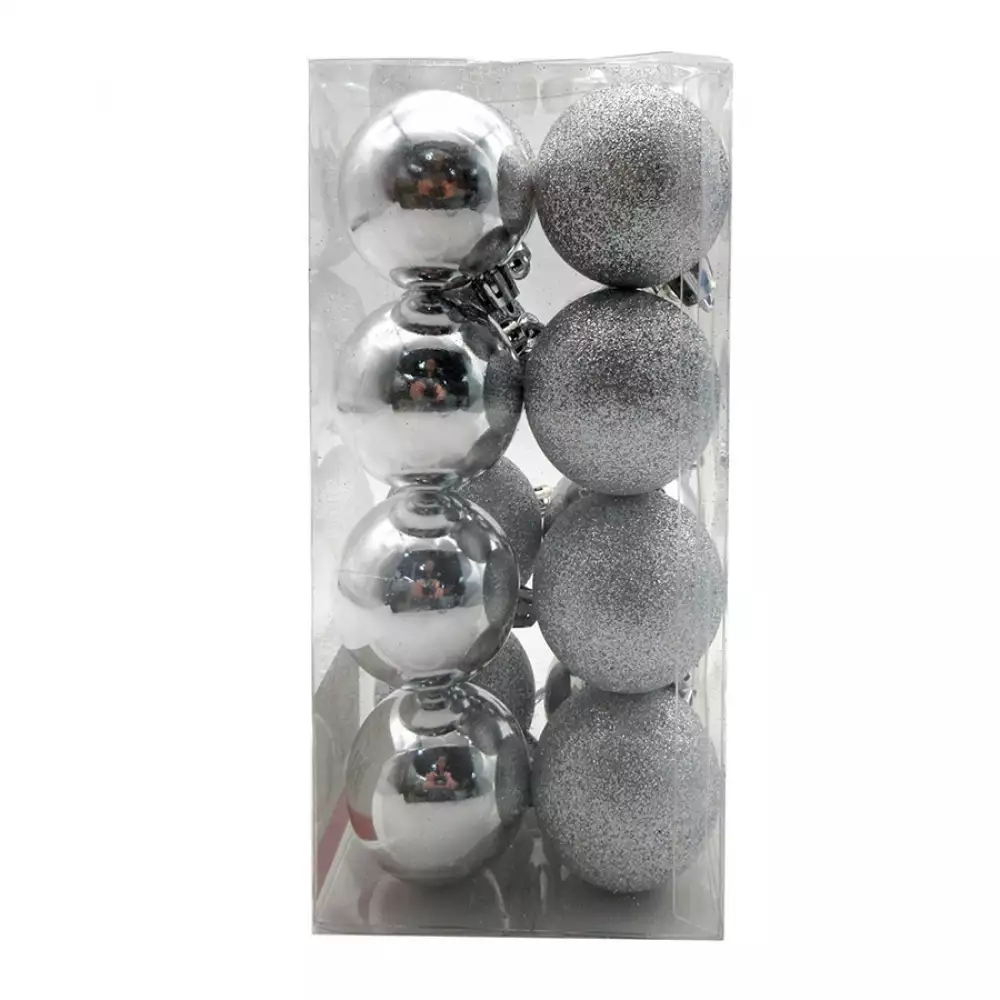 Bolas navideñas plateadas 16Pzs 5cm Expressions GS01C03024