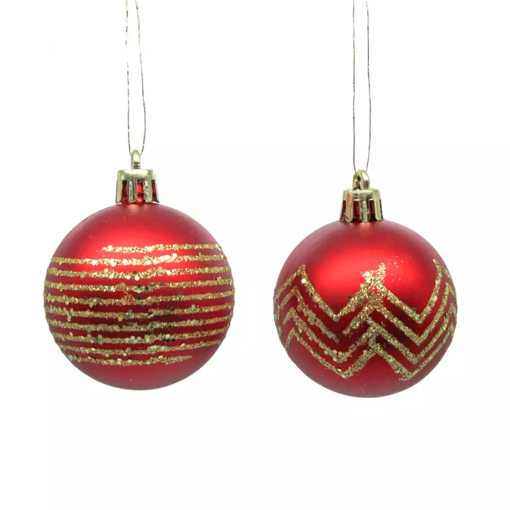 Bolas navideñas rojas 12Pzs 5cm Expressions GS01C03025