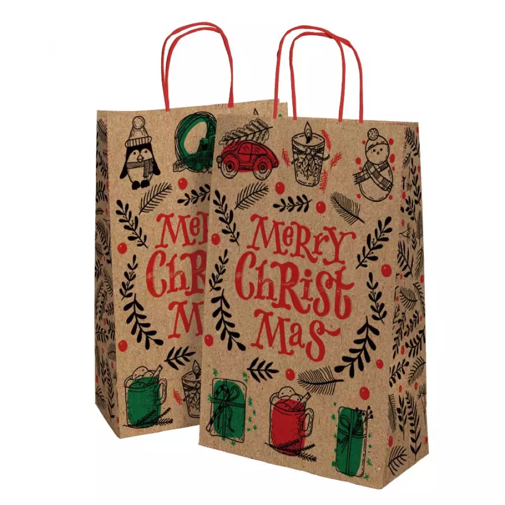 Bolsa De Regalo Kraft Pequeña Mouse Digital 16X23Xcm