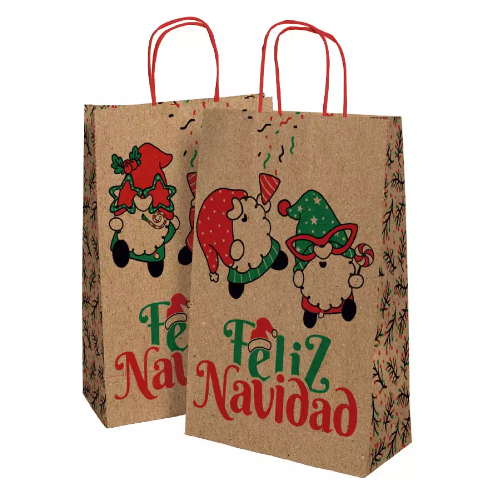 Bolsa De Regalo Kraft Pequeña Mouse Digital 16X23Xcm