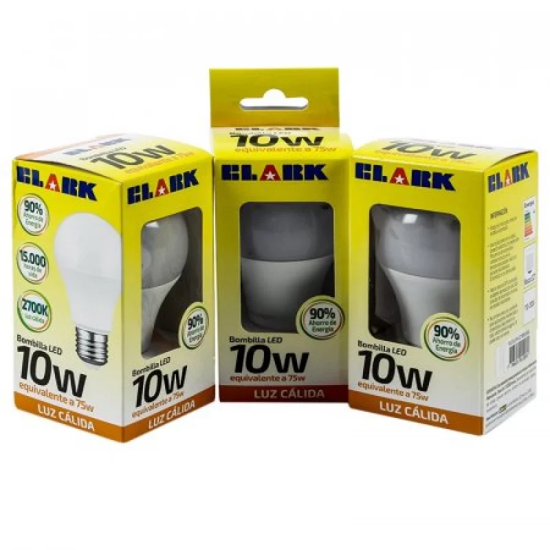 Bombillo Clark E27 Luz Calida 3 Ud 10 W 1208